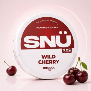 SNU Wild Cherry 9mg Nicotine Pouches — 9mg nicotine per pouch, slim format, 20 pouches