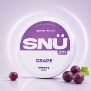 SNU Grape 18mg Nicotine Pouches — 18mg nicotine per pouch, slim format, 20 pouches