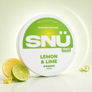 SNU Lemon & Lime 18mg Nicotine Pouches — 18mg nicotine per pouch, slim format, 20 pouches