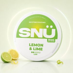 SNU Lemon & Lime 9mg Nicotine Pouches — 9mg nicotine per pouch, slim format, 20 pouches