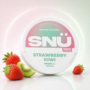 SNU Strawberry Kiwi 12mg Nicotine Pouches — 12mg nicotine per pouch, slim format, 20 pouches