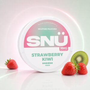 SNU Strawberry Kiwi 18mg Nicotine Pouches — 18mg nicotine per pouch, slim format, 20 pouches