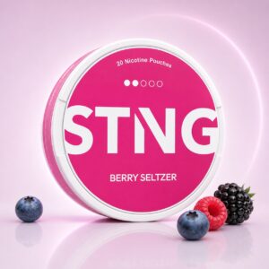 STNG Berry Seltzer 9.2mg Nicotine Pouches — 9.2mg nicotine per pouch, slim format, 20 pouches