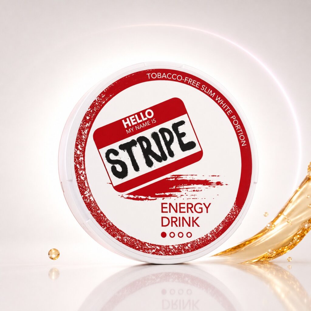 Stripe Energy Drink 5mg Nicotine Pouches — 5mg nicotine per pouch, slim format, 20 pouches