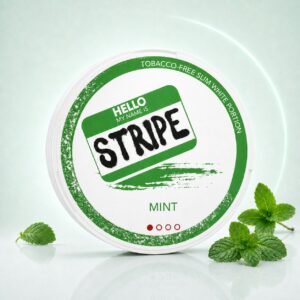 Stripe Mint 5mg Nicotine Pouches — 5mg nicotine per pouch, slim format, 20 pouches