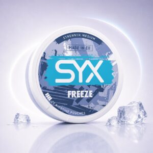 SYX Freeze 5.6mg Nicotine Pouches — 5.6mg nicotine per pouch, slim format, 20 pouches