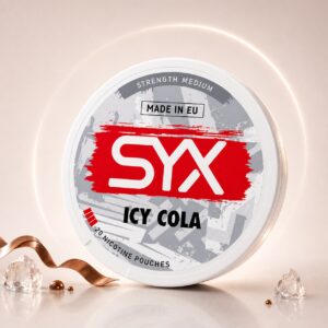 SYX Icy Cola 5.6mg Nicotine Pouches — 5.6mg nicotine per pouch, slim format, 20 pouches