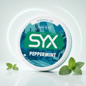 SYX Peppermint 2.8mg Nicotine Pouches — 2.8mg nicotine per pouch, slim format, 20 pouches