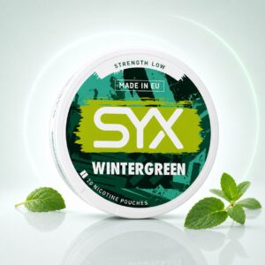 SYX Wintergreen 2.8mg Nicotine Pouches — 2.8mg nicotine per pouch, slim format, 20 pouches