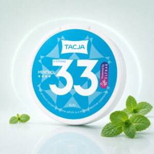 TACJA Menthol 16.5mg Nicotine Pouches — 16.5mg nicotine per pouch, slim format, 20 pouches
