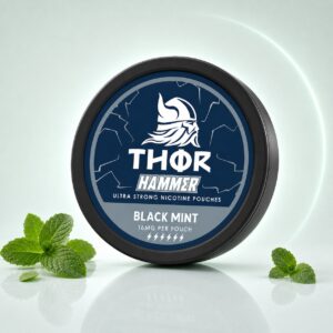 Thor Black Mint 16mg Nicotine Pouches — 16mg nicotine per pouch, slim format, 20 pouches