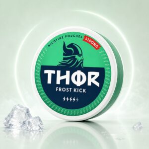 Thor Frost Kick Strong 9.5mg — 9.5mg nicotine per pouch, slim format, 20 pouches