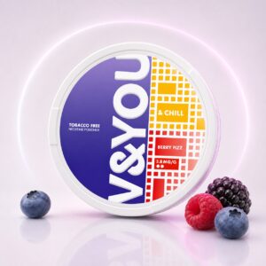 V&YOU Berry Fizz 3.8mg Nicotine Pouches — 3.8mg nicotine per pouch, slim format, 20 pouches