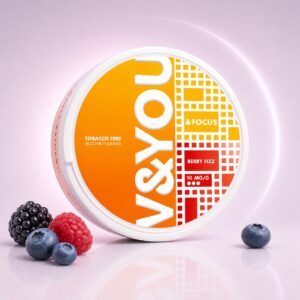 V&YOU Berry Fizz 6mg Nicotine Pouches — 6mg nicotine per pouch, slim format, 20 pouches