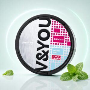 V&YOU Intense Mint 15mg Nicotine Pouches — 15mg nicotine per pouch, slim format, 20 pouches