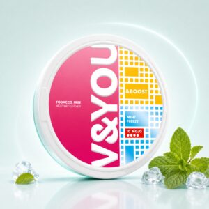 V&YOU Mint Freeze 10mg Nicotine Pouches — 10mg nicotine per pouch, slim format, 20 pouches