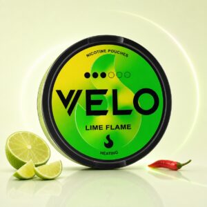 Velo Lime Flame 8mg Nicotine Pouches — 8mg nicotine per pouch, slim format, 20 pouches