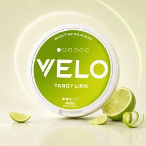 VELO Tangy Lime Mini 4mg — 4mg nicotine per pouch, mini format, 15 pouches