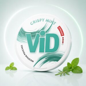 ViD Crispy Mint 9.6mg Nicotine Pouches — 9.6mg nicotine per pouch, slim format, 20 pouches