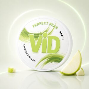 ViD Perfect Pear 7.2mg Nicotine Pouches — 7.2mg nicotine per pouch, slim format, 20 pouches