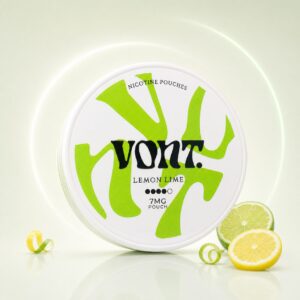 Vont Lemon Lime 7mg — 7mg nicotine per pouch, slim format, 20 pouches