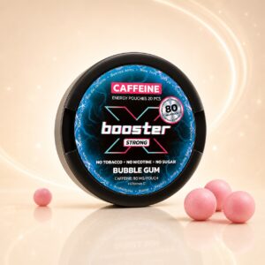 X-Booster Bubble Gum 80mg caffeine pouch tin