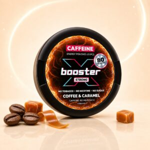 X-Booster Coffee & Caramel 80mg caffeine pouch tin