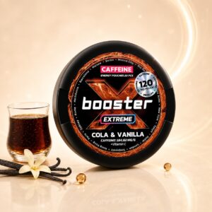X-Booster Cola & Vanilla 120mg caffeine pouch tin