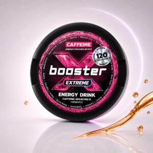 X-Booster Energy Drink 120mg Nicotine Pouches — 120mg nicotine per pouch, slim format, 20 pouches