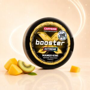 X-Booster Mango & Kiwi 120mg caffeine pouch tin