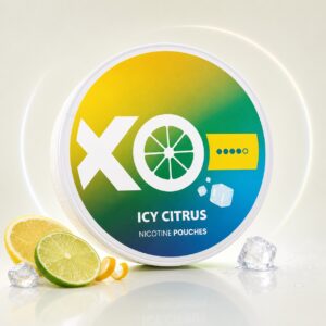 XO Icy Citrus 8mg Nicotine Pouches — 8mg nicotine per pouch, slim format, 20 pouches