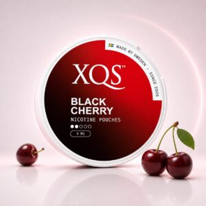 XQS Black Cherry 4mg Nicotine Pouches — 4mg nicotine per pouch, slim format, 20 pouches