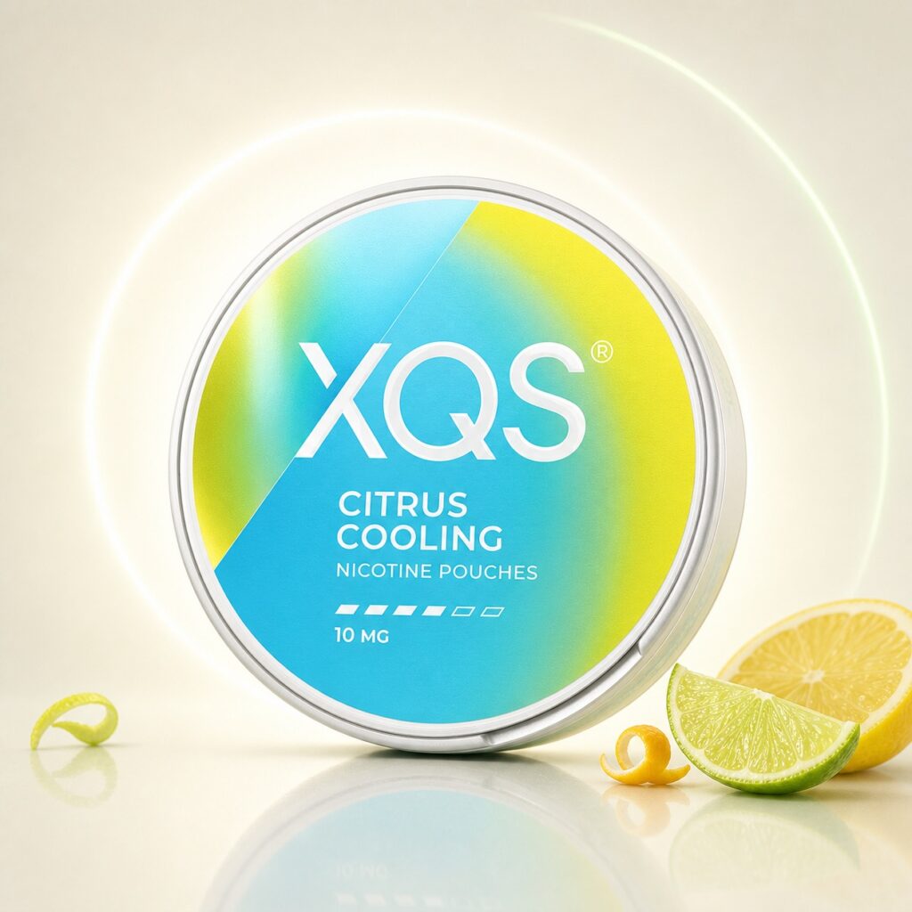XQS Citrus 10mg Nicotine Pouches — 10mg nicotine per pouch, slim format, 20 pouches