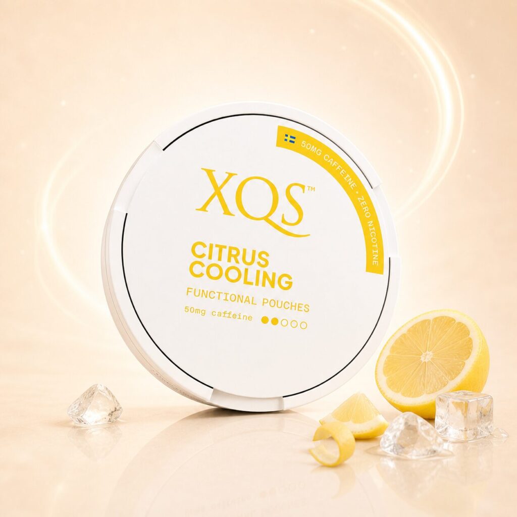 XQS Citrus Cooling 50mg caffeine pouch tin