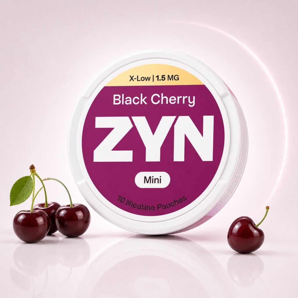 ZYN Black Cherry 1.5mg Nicotine Pouches — 1.5mg nicotine per pouch, mini format, 10 pouches
