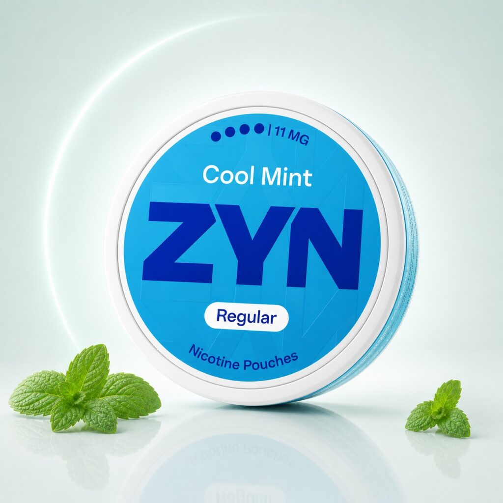 ZYN Cool Mint 11mg — 11mg nicotine per pouch, slim format, 21 pouches