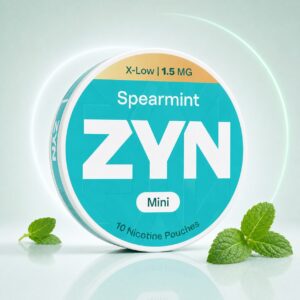ZYN Spearmint X-Low Mini 1.5mg 10 Pouches — 1.5mg nicotine per pouch, mini format, 10 pouches