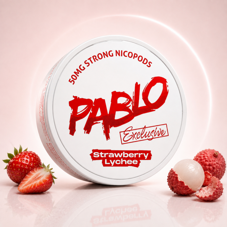 Pablo Strawberry Lychee 30mg Nicotine Pouches tin